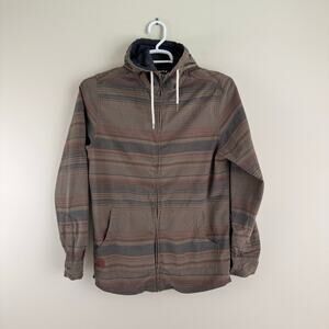 Kavu Hoodie Mens Size S Striped Casual Full Zip 100% Cotton Beach Outdoor Hiking